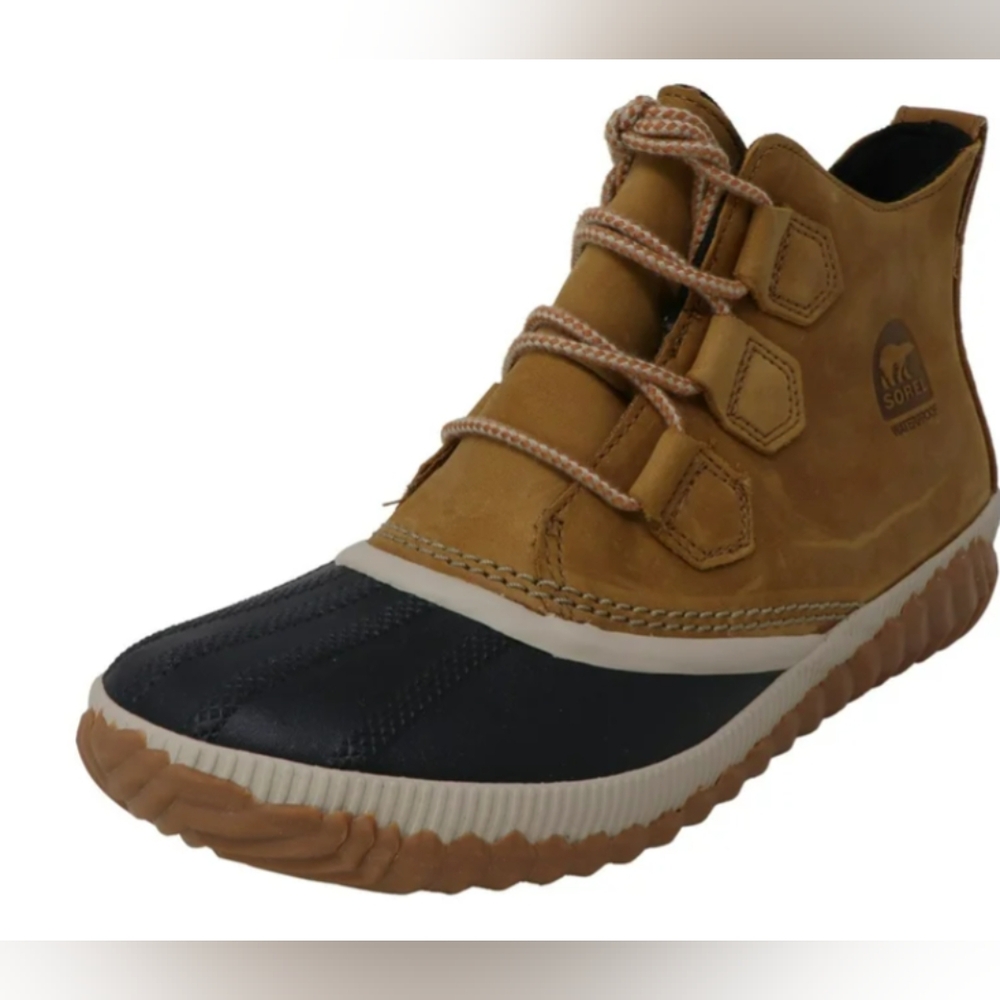 Sorel Out 'N About Waterproof Brown Leather Duck Boots Size 10 MSRP $114.95